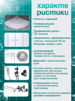 Душевая кабина DIONRIA (100х100) стекло матовое, поддон низкий