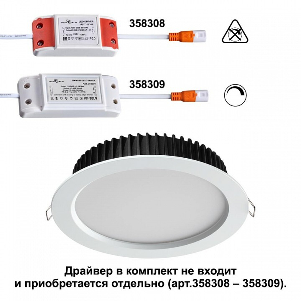 Встраиваемый светильник Novotech Drum 358306