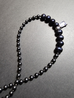 Колье ручной работы из речного жемчуга и матового агата "Звездная ночь"