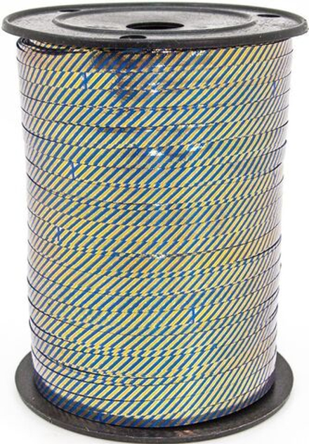 Лента (0,5 см*228,6 м) Диагонали, Синий, Металлик, 1 шт.