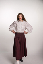 Юбка-колокол, красно-зеленая мелкая клетка