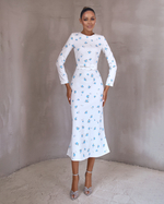 Платье Lina flower light blue