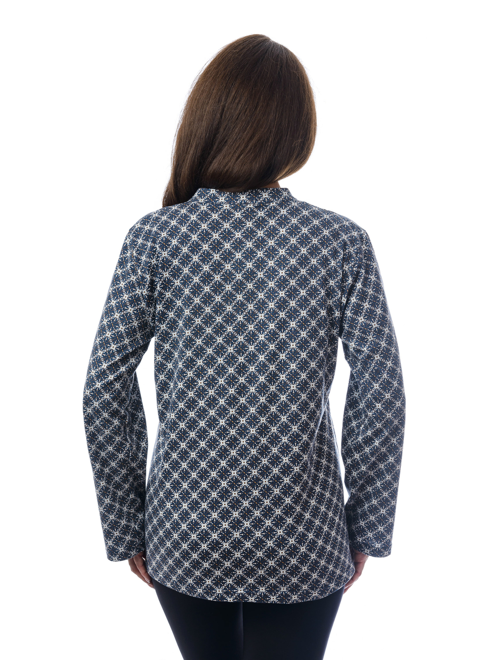 Блузка БЛ-22/индиго-ромбы