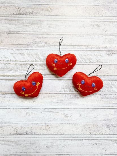 Сердечки мягкие 7 см, 3 шт
