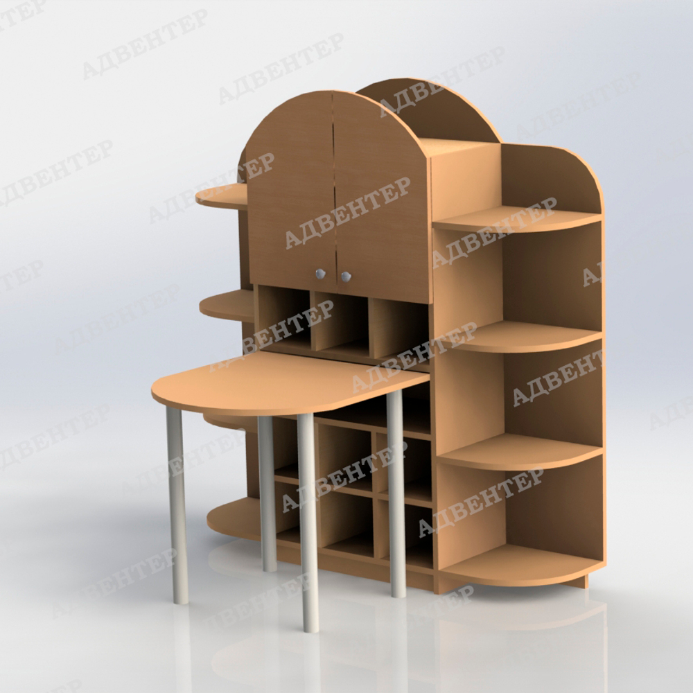 Стеллаж для ИЗО со столом для детского сада
