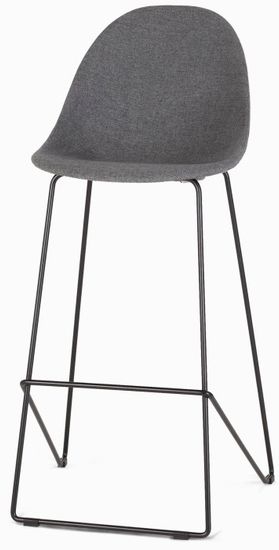 Барный стул Vivid Soft металлический сиденье серая ткань