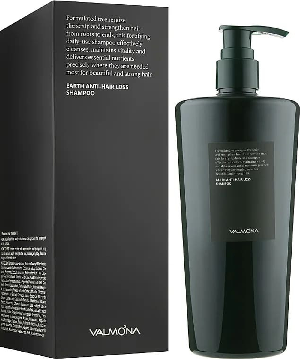 Шампунь для волос Valmona Earth Anti-Hair Loss Shampoo без SLS против выпадения с 20 аминокислотами 500 мл