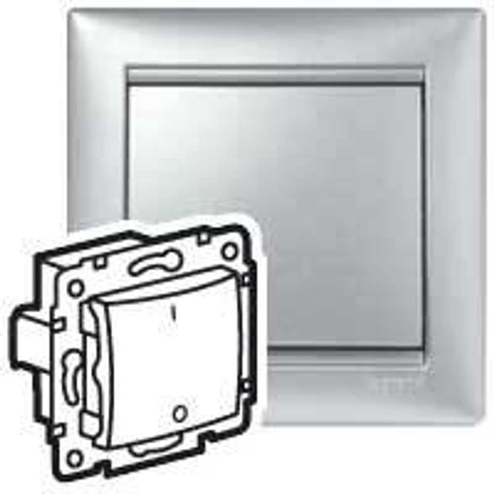 Переключатель 1-клавишный трёхполюсный 10А 400В алюминий Valena Classic LEGRAND