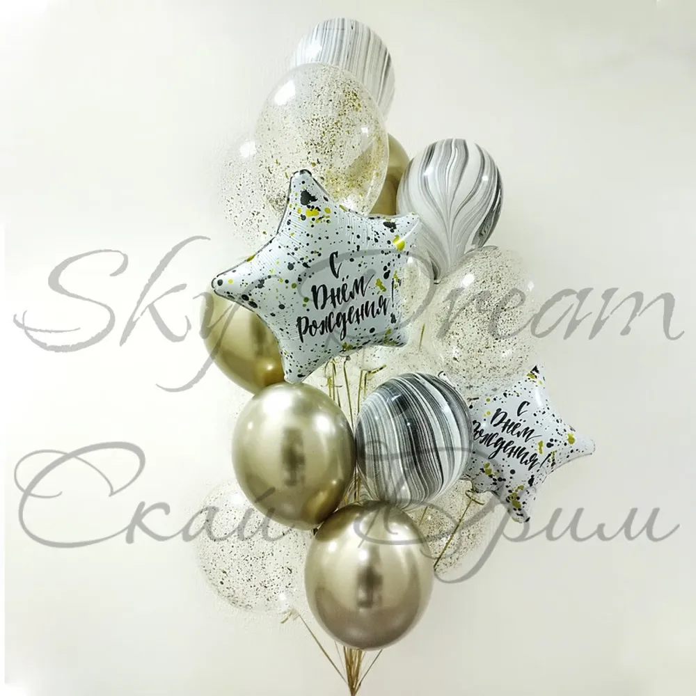 Фонтан из шаров Звезды конфетти Фонтан из шаров Звезды конфетти