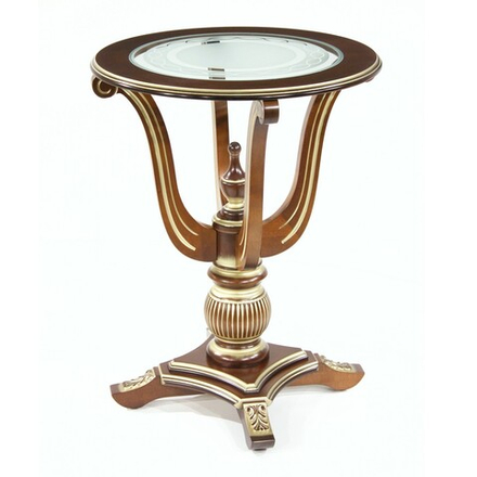 ЮТА-57-21 Стол кофейный Ø600 (вставка из стекла)