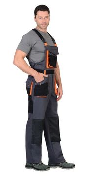 Полукомбинезон "Сириус-Манхеттен" (т.серый/черный/оранжевый)