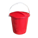 Ведро пластиковое с крышкой 14 л, красный перламутр/белый