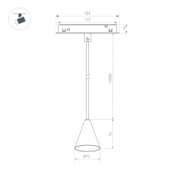 Светильник MAG-ORIENT-CONE-HANG-7W Warm3000 (BK, 40 deg, 48V) (Arlight, IP20 Металл, 3 года) 037370