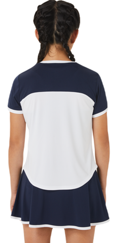 Футболка для девочки теннисная Asics Tennis Short Sleeve Top - brilliant white/midnight
