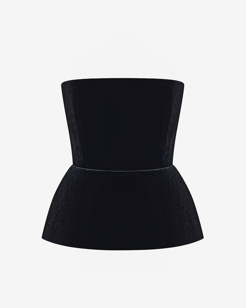 Топ корсетный из бархата с баской