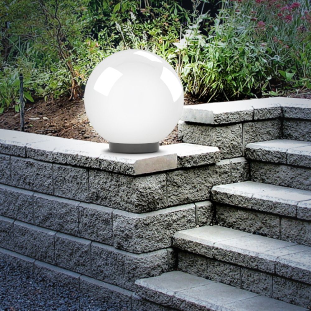 Садово-парковый светильник ЭРА НТУ 02-100-351 шар опаловый призма на опору / кронштейн IP44 Е27 max100Вт d350mm