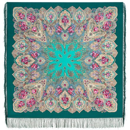 Павловопосадский платок Зимняя роза 2016-12