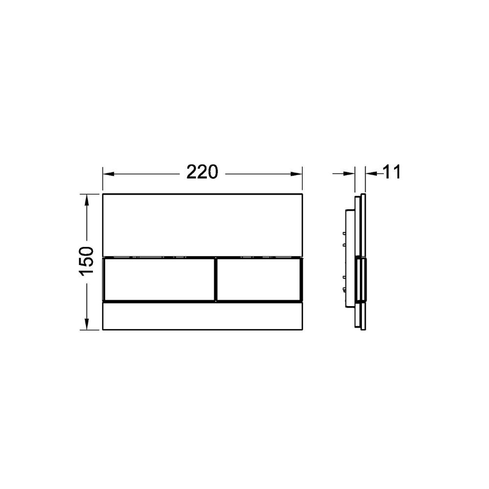 Кнопка смыва TECEsquare 9240802 стекло белое, клавиши цвет хром глянцевый