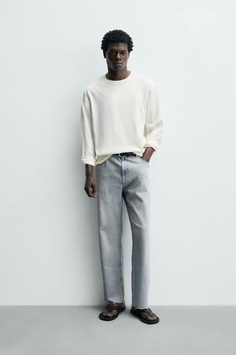 ZARA ДЖИНСЫ STRAIGHT FIT, ГОЛУБОЙ