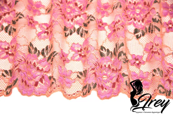194 Кружево эластичное 19 см, Италия, весна, имбирь