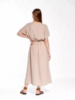 Платье длинное летнее из хлопка и льна жатка