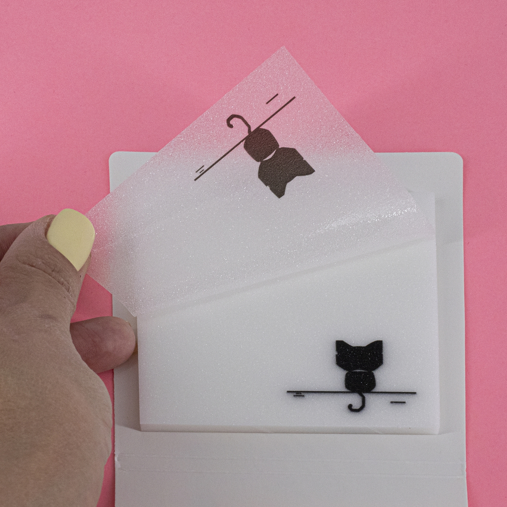 Прозрачные стикеры для заметок с клеевым краем, Alingar, 75 х 75 мм, 50 л., покрытие starlight touch, "Black KITTEN", белый, водонепрониц., европодвес