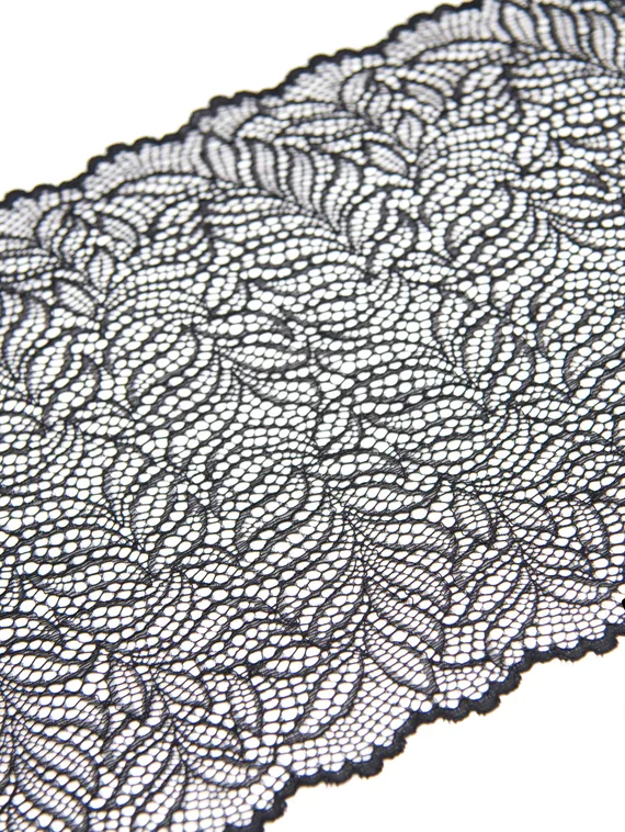 03-82 Кружево эластичное 22 см, черный 170
