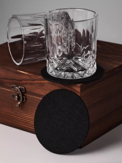 Подарочный Набор Бокалов для Виски, С Камнями, 2 Бокала, Шкатулка, Щипцы, Камни, Бархатный Мешочек