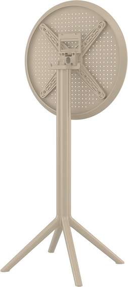 Стол пластиковый барный складной Sky Ø60 бежевый