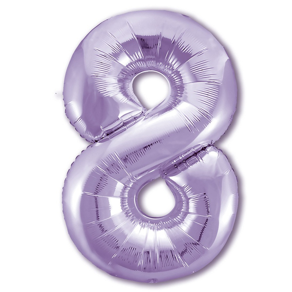 Шар фольгированный Цифра 8 101 см (Фиолетовый)