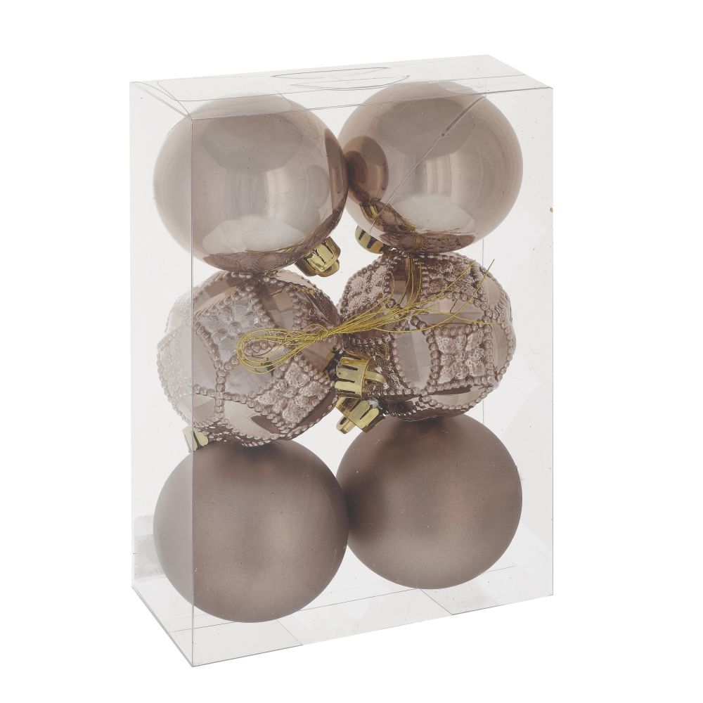 GAEM Набор из 6шт Украшение новогоднее Шар "Карнавал красок", D6 см