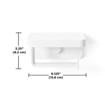 Держатель для туалетной бумаги с полкой flex adhesive, белый