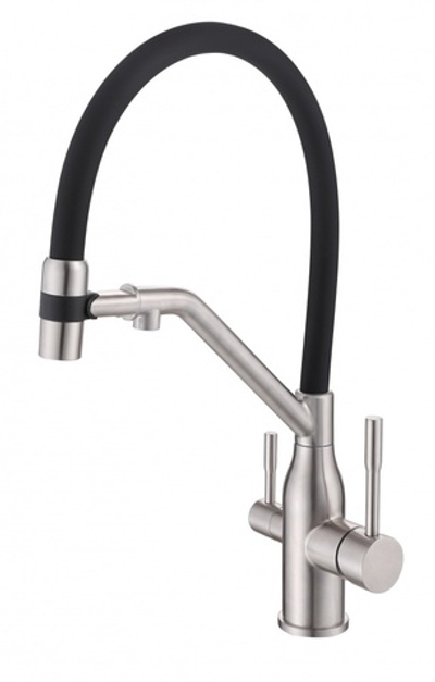 15051 Смес. для кухни под фильт., МАГНИТ. (САТИН+ЧЕР.) ViEiR (10/1шт)