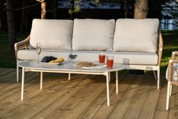 "Венеция" лаунж-зона из искусственного ротанга, цвет соломенный