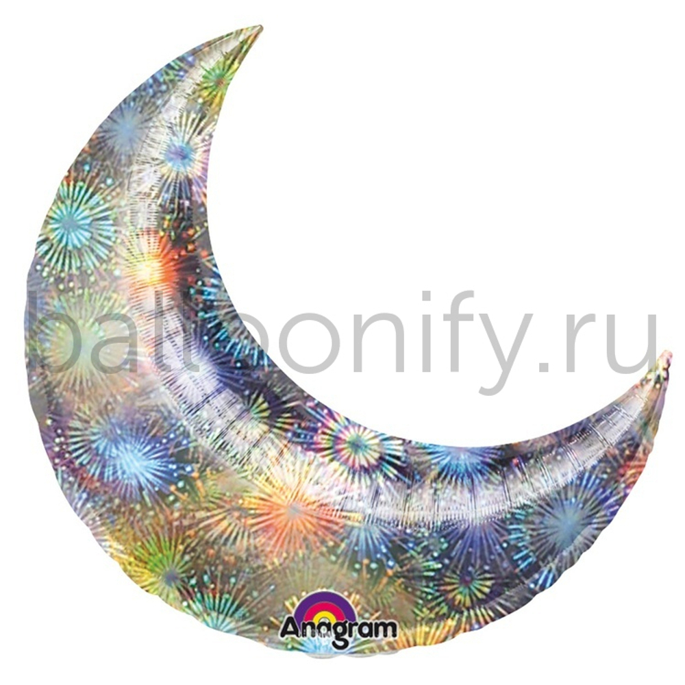 Фольгированная фигура, Месяц 35"/89СМ  Fireworks