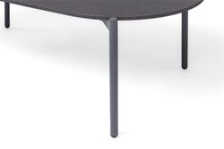 "Канны" лаунж-зона 4-местная (разборная) из роупа со столиком "Диего" цвета "серый гранит", роуп темно-серый круглый, ткань темно-серая