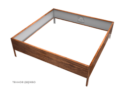 Клумба квадратная оцинкованная 1 ярус Темное дерево