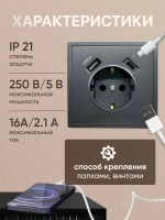 Розетка одинарная внутренняя с USB и type C