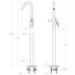 Напольный смеситель для ванны URBAN CHIC 218503SNC никель