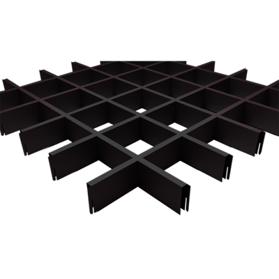 Подвесной потолок Грильято черный матовый ячейка 100х100 мм. h40 мм. b10 мм. Албес Эконом