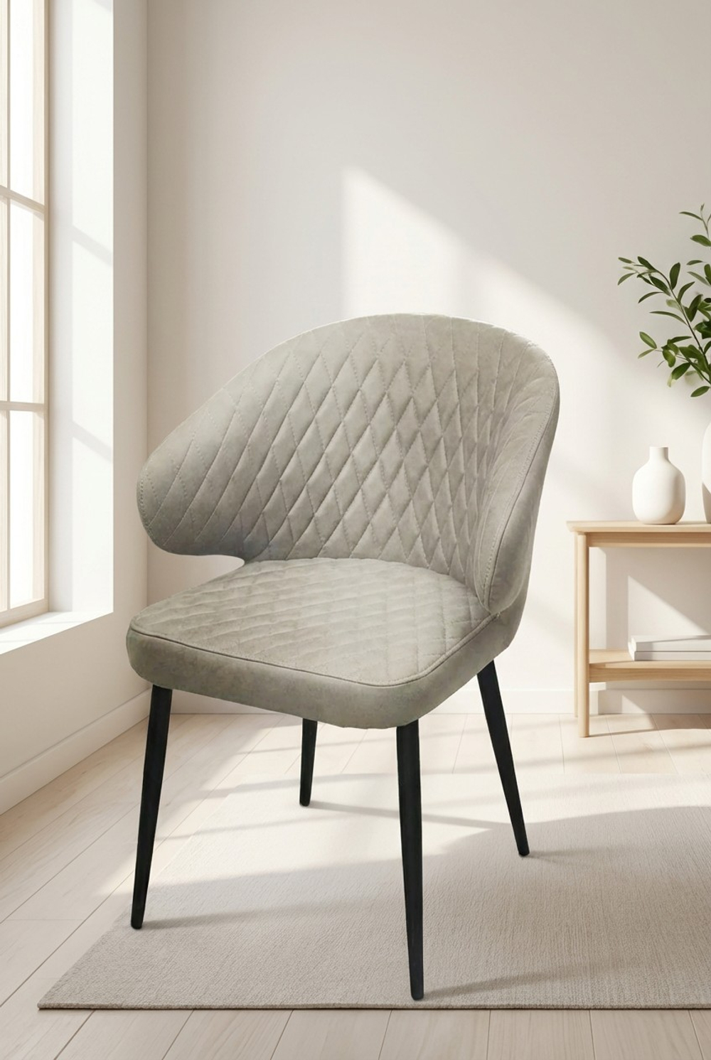 Стул М-City DISAUR Хилт поворотный на 360 градусов, B22 Серый, Велюр, Черный каркас