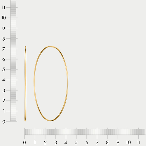 Серьги-конго для женщин из желтого золота 585 пробы без вставок (арт. 92197)