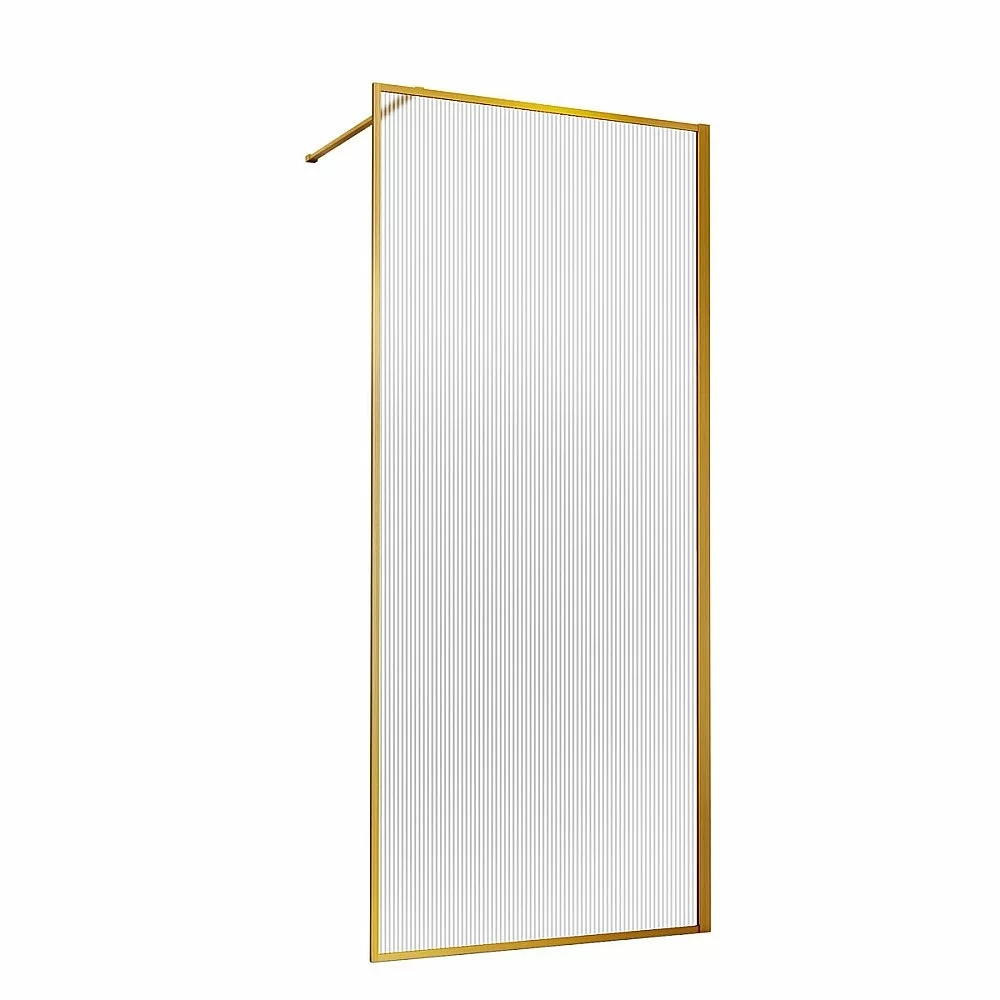 Душевое ограждение Vincea Walk-In 80 VSW-1HP800FLBG стекло рифленое/профиль брашированное золото