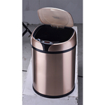 Ведро для мусора сенсорное, круглое, нерж, внутр ведро, Foodatlas JAH-9111, 8 л (золотой)