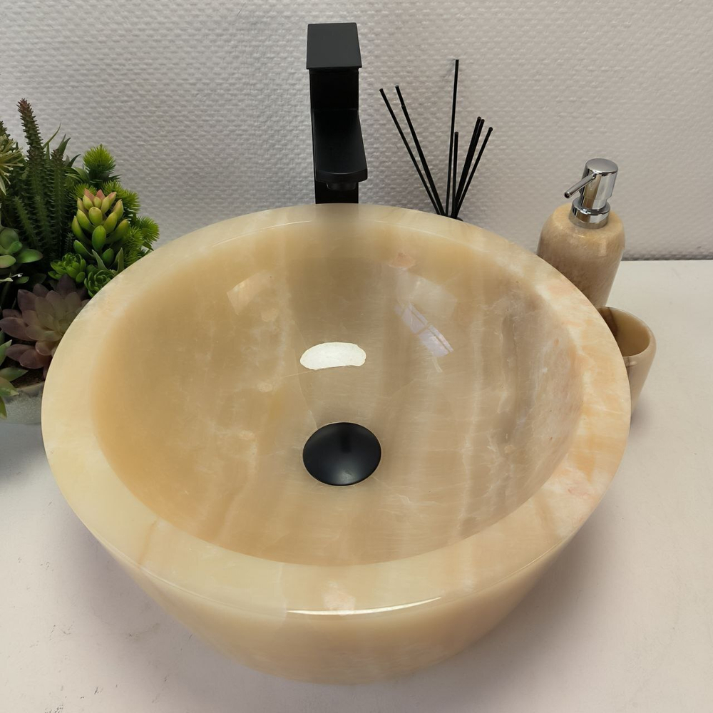 Раковина из оникса Drum Yellow Small DO-62989 40*40*15 08