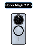 Чехол для Honor Magic 7 Pro с MagSafe черный с прозрачной матовой задней панелью WLONS