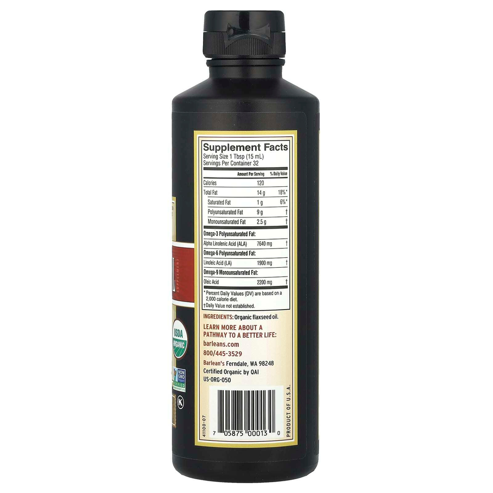 Barlean's, Organic Fresh, льняное масло, 473 мл (16 унций)