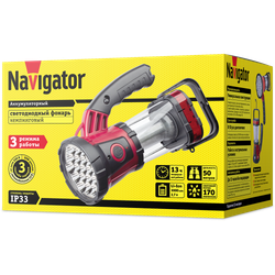 Фонарь Navigator 94 926 NPT-CA08-ACCU Кемп/прож.пласт.19/24/4LED, аккум.3.7В, 2А
