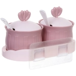 Набор банок для специй SEGRETO» 2шт с ложками 20*10*12см пыльная роза