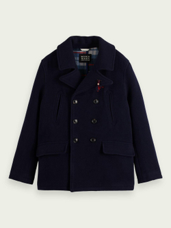 Пальто Scotch&Soda Leather-trimmed wool-blend Coat 167314/0002